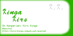 kinga kirs business card